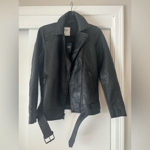 New Abercrombie and Fitch faux leather biker jacket
